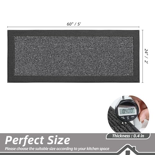 Kitchen Runner Rug 24"x60" Non Slip Kitchen Mat Washable
