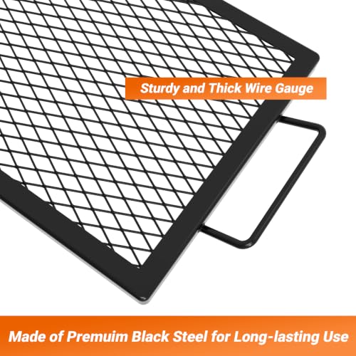 Heavy Duty Rectangular Fire Pit Grill Grate with X (40-INCH)