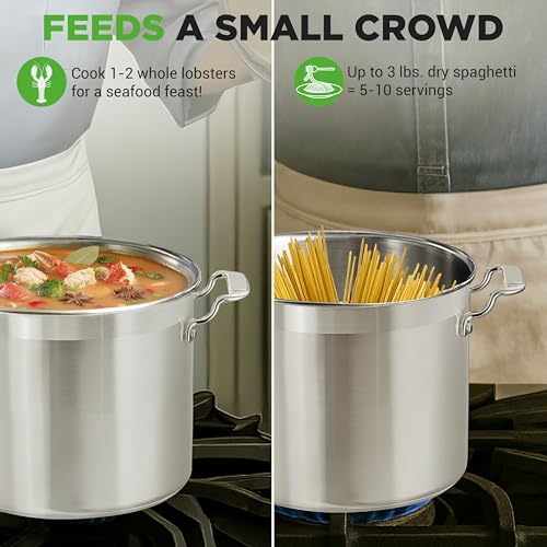 12 Quart Stainless Steel Stockpot with Stainless Steel Lid