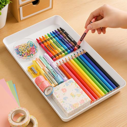 4 Pack Reusable Plastic Serving Trays for Snacks (4 Count)