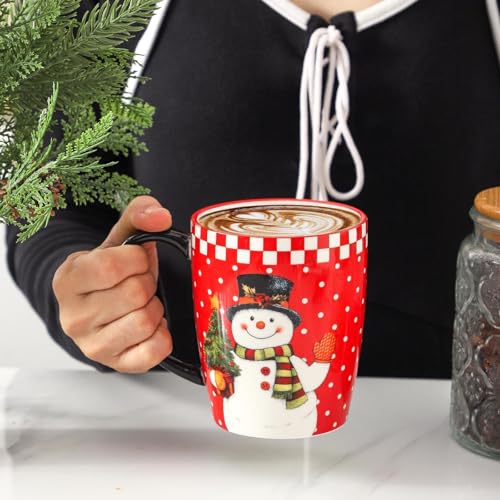 Christmas Coffee Mugs Set of 4 (Christmas Red / Set of 4)