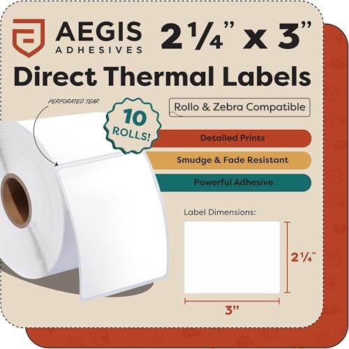 2.25" X 3" Direct Thermal Labels (2.25" X 3")