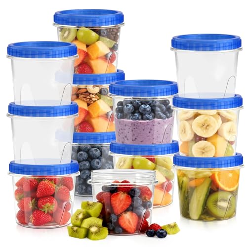 12 Pack Freezer Containers with Screw On Lids 24 Oz (24oz-12pack)