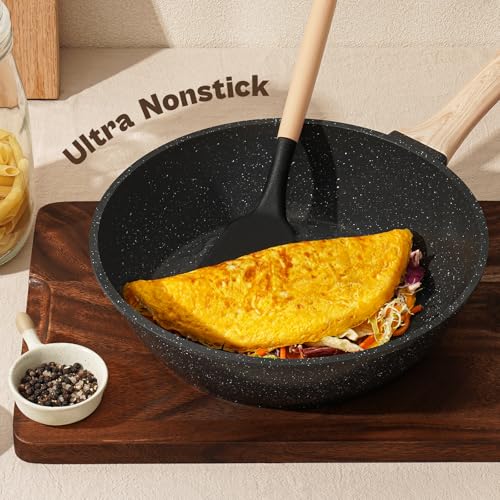 Pots and Pans Set Non Stick (Black / 13 Pieces)