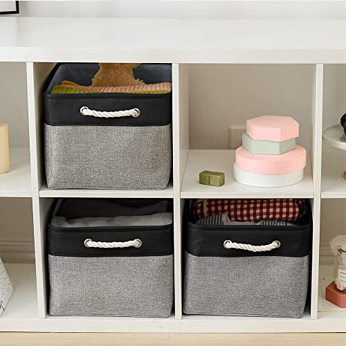 Organization and Storage Basket for Organizing (Black&Grey / 3PCS/X Large -17.7Lx13.8Wx9.8H)