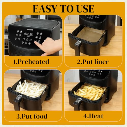 Small Air Fryer Disposable Paper Liners for 2 to 5QT Airfryer (200 Count)