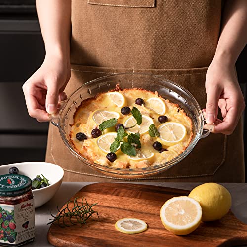 Sweejar Glass Pie Pan for Baking (9.5 INCHES)