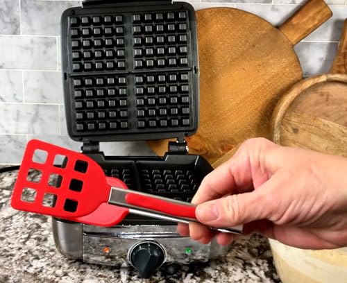 Professional Easy Grip Waffle Tongs with Heat