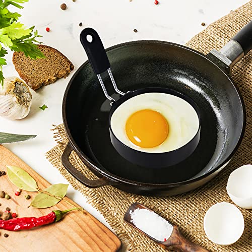 3 Pack 3.5'' Egg Rings Set with Silicone Handle