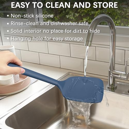 2 Pack Silicone Spatula Set (PureDarkBlue)