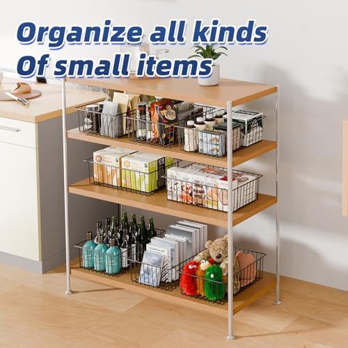 8 Pack Large Metal Wire Baskets for Storage