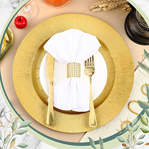 50 Pcs Gold Charger Plates Bulk (Modern Style / Gold)