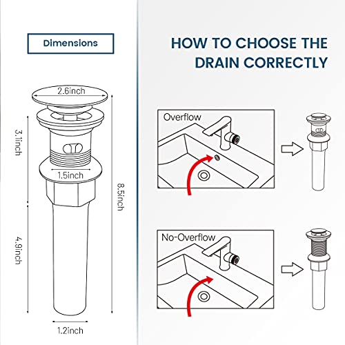 Vessel Sink Drain (With Overflow / Chrome)