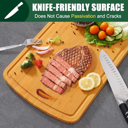 Extra Large Bamboo Cutting Boards for Kitchen (Single-Tone / 18"L x 12.5"W)
