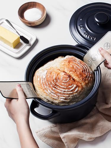 3 QT Ceramic Bread Baker with Lid for Sourdough (Midnight Blue)