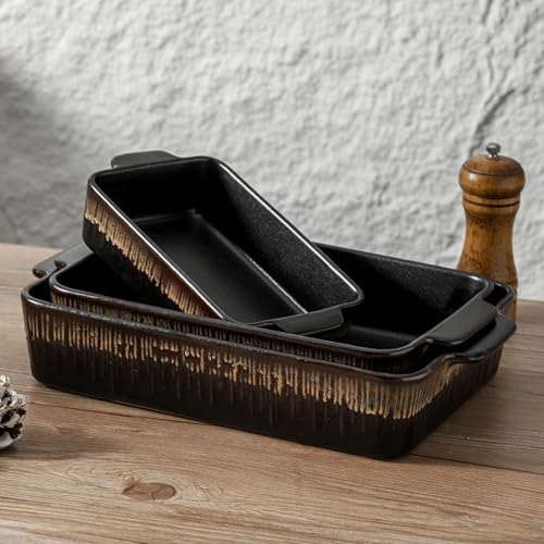 Bakeware Set Ceramic Baking Dish (Rough Black)