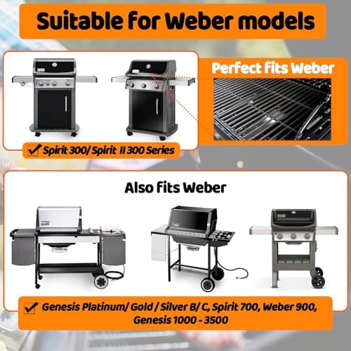 7638 Grill Grates for Weber Spirit E (17.5" x 23.81" -7638 Spirit 300)
