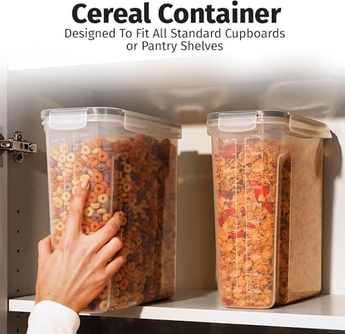 2 Pack (6.3L / 213OZ) EXTRA Large Airtight Food Storage Cereal Containers for Bulk Food Storage BPA-Free Plastic Container, Pantry Organization and Canister for Rice, Pasta, Sugar & Flour (Black)