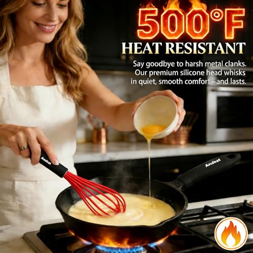 Silicone Whisk (9+11+12 inch / 3 Pcs Red)