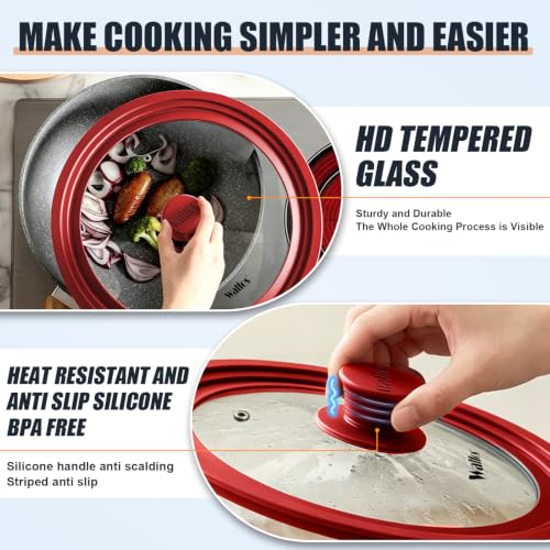 Universal Lid for Pots (10 + 11 + 12 inch / Red)