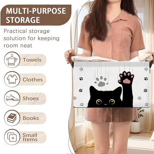 Black Cat Storage Basket Large 17x11.5x10.5 Inche (Black Cat)
