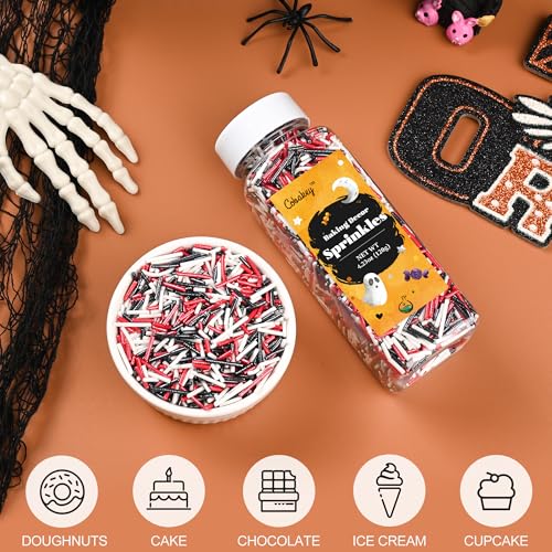 Halloween Jimmies Sprinkles for Cake Decorating (Black & Red Jimmies)