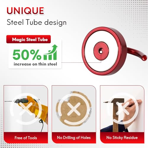 Magnetic Hooks Large Opening (Red / 80lb Magnetic Hooks)