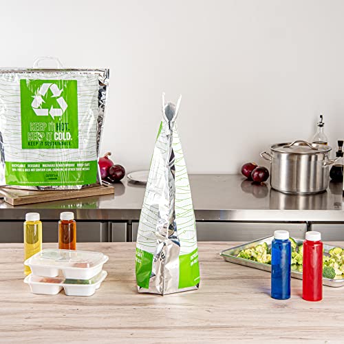 Green And Silver Plastic Thermal Bag (20")