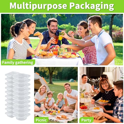 50 Pack 4.5 Oz Double Compartment Condiment Container With Lids