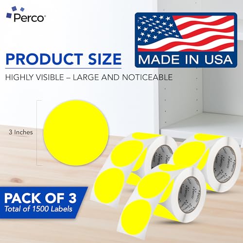 Neon Yellow Perforated Round Circle Dot Sticker 3 (Neon Yellow / 3 Inch)