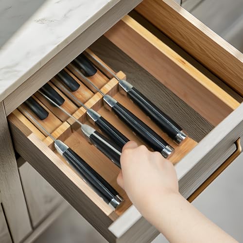 Knife Drawer Organizer (Natural / 9 Holder)
