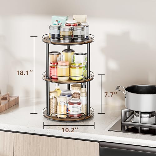 10'' Wood Lazy Susan Turntable Organizer for Cabinet