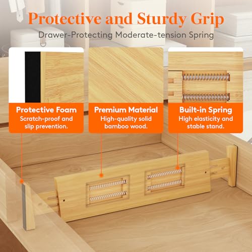 4" High Dresser Drawer Dividers (4"H, 17-21.5"L)