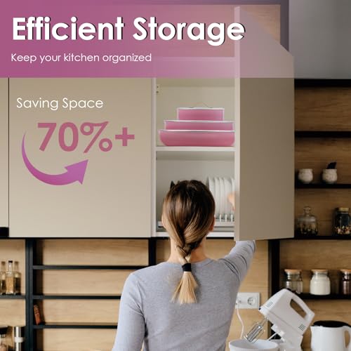 20pcs Ceramic Cookware Set Nonstick (Pink / 20 Piece Set)