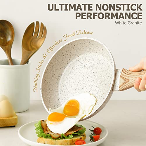 Frying Pans Nonstick (White Granite / 12 Inch)