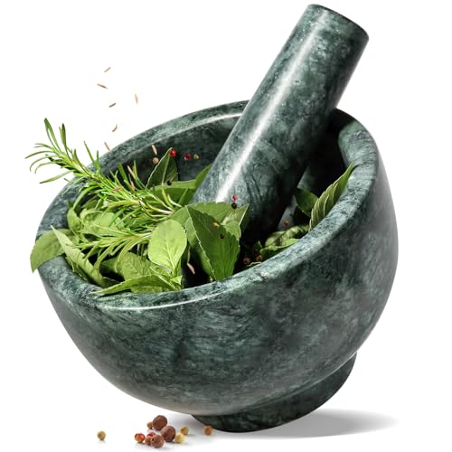 Indian Natural Marble Mortar and Pestle Set
