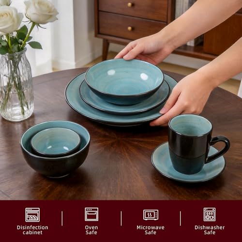 Stoneware Sonoma 56pc Dinnerware Set (Turquoise)