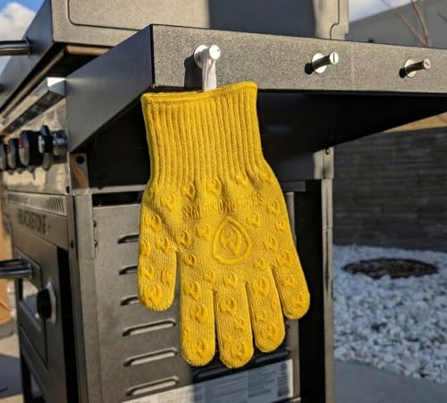 Grill Armor Oven Gloves with Fingers (One Size Fits Most Standard Cuff / Yellow)