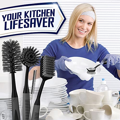 Dish Brush Set of 4 (Black)