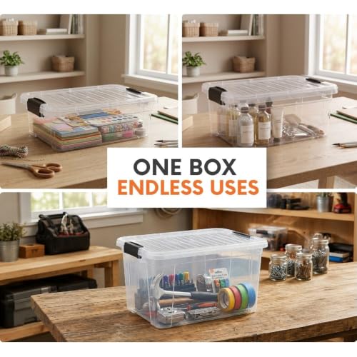 14.7 Quart Clear Plastic Storage Boxes with Lids (14.7 Quart)