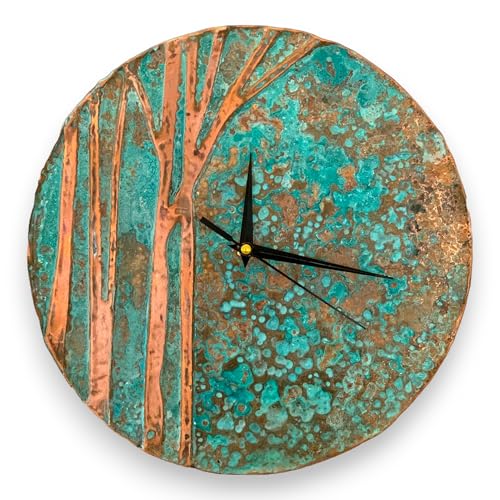 Handmade Copper Wall Clock Artisan Touch in Every Piece (Tree of Time / 17.7)