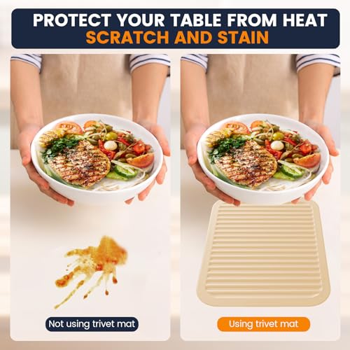 Silicone Trivet Mats 2 Heat Resistant Pot Holders Multipurpose Non (Crescent Moon)