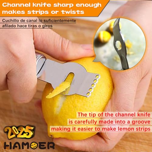 Cheese Micro Plane Grater Lemon Citrus Zester Channel Knife Tool Set