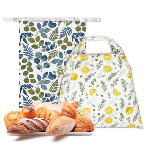 Reusable Beeswax Bread Storage Bag (Lemons & Leaves)