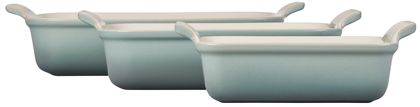 Stoneware Heritage Rectangular Baking Dish (3-Piece Dish Set / Sea Salt)