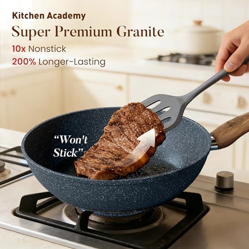 Blue Pots and Pans Set Non Stick