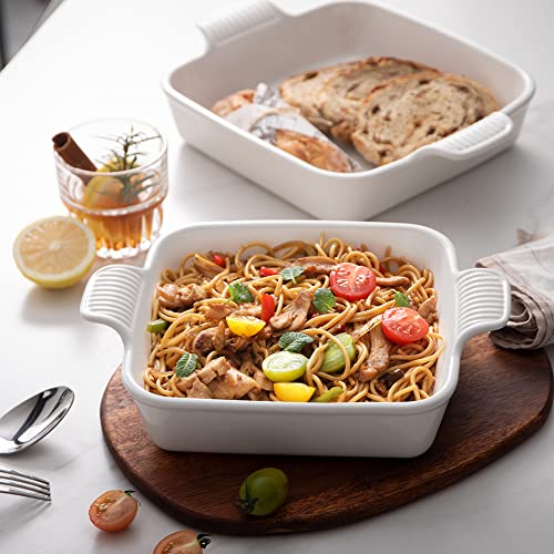 Sweejar Ceramic Baking Dish (White / Square 9IN)