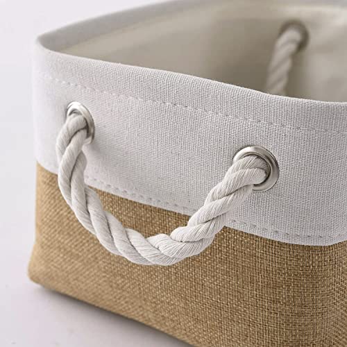 Small Baskets for Organizing (White&Peru / Small (Pack of 6))