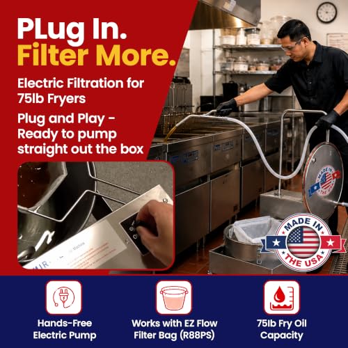 BD707 Fryer Oil Filter Machine with FryPowder (75 LB Machine)