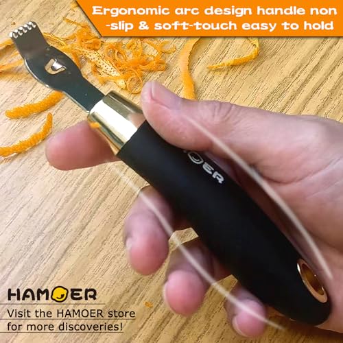 Channel Knife and Zester for Cocktails 2Tools set with a storage box (Black)